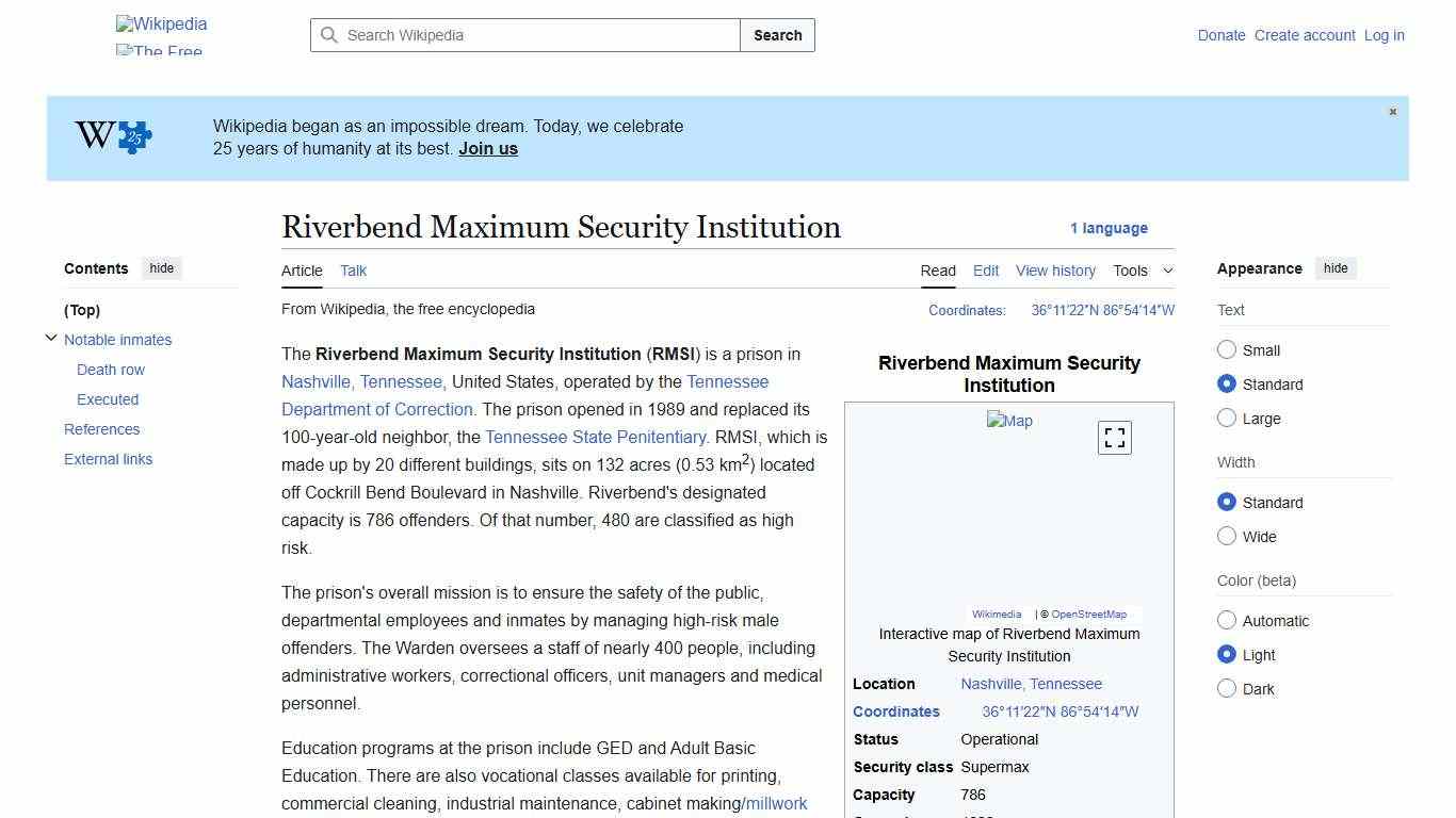 Riverbend Maximum Security Institution - Wikipedia