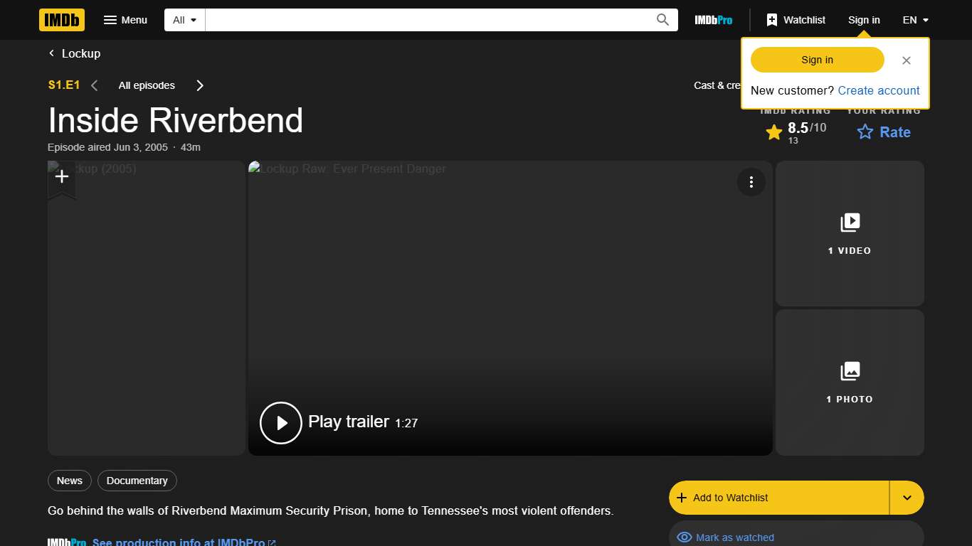 "Lockup" Inside Riverbend (TV Episode 2005) - IMDb