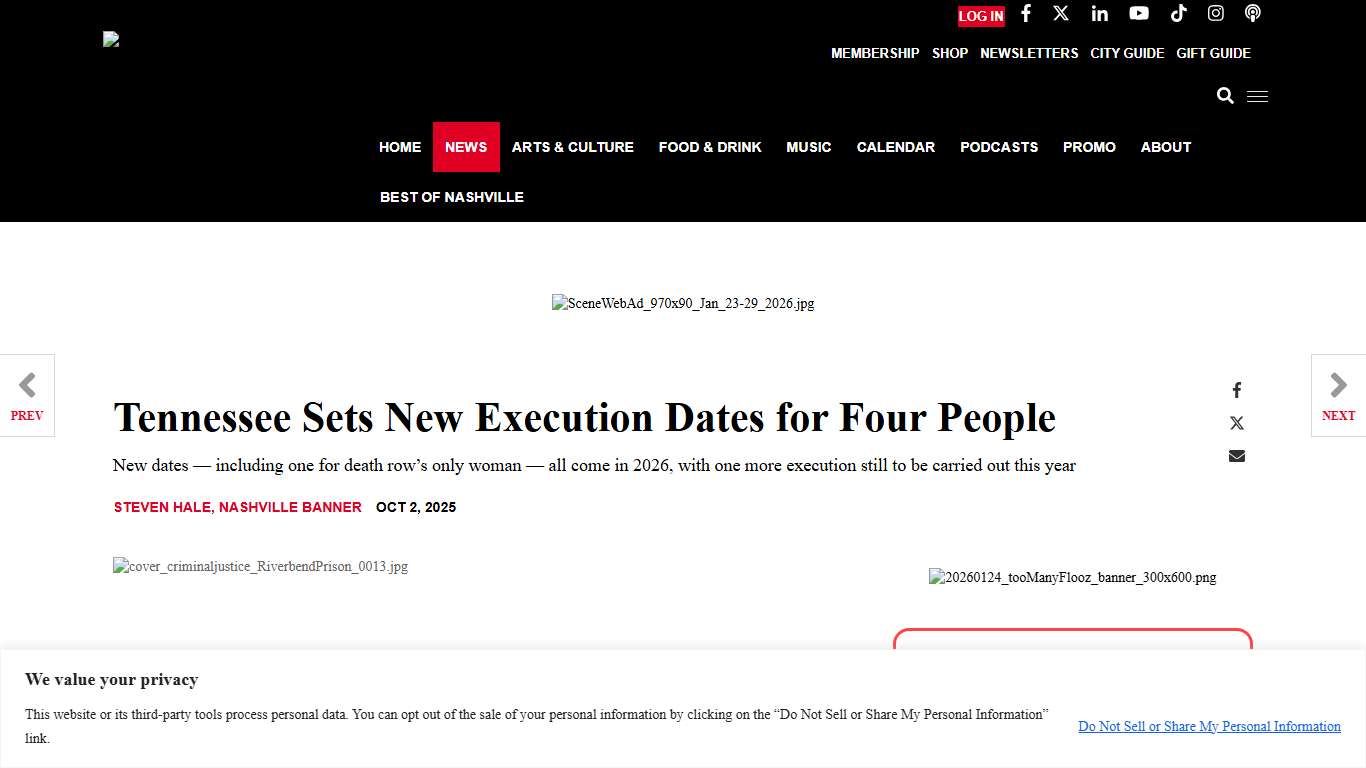 Tennessee Sets New Execution Dates for Four People Pith in the Wind Nashville News nashvillescene.com