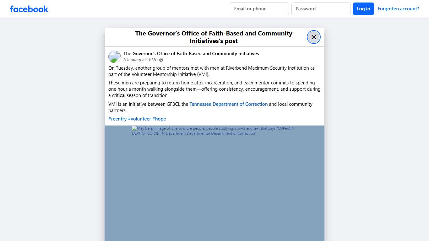 On Tuesday, another group of mentors met with men at Riverbend Maximum Security Institution as part of the Volunteer Mentorship Initiative (VMI). These men are preparing to return home after incarceration, and each mentor commits to spending one hour a month walking alongside them—offering consistency, encouragement, and support during a critical season of transition. VMI is an initiative between GFBCI, the Tennessee Department of Correction and local community partners. #reentry... - The Govern